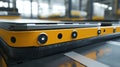 Automated guided vehicle moving metal sheet in smart factory