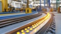 Automated Guided Vehicle System Track with Illuminated Lights