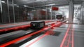 Automated guided vehicles transporting goods in smart factory