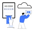 Automated HS Code Input with Digital Payment and Cloud Connectivity Royalty Free Stock Photo