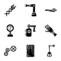 Automated icons set, simple style Royalty Free Stock Photo