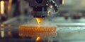 Industrial 3d printer creating resin prototype in a factory
