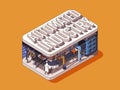 Automated industry concept in 3d isometric graphic design