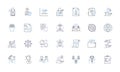 Automated investing line icons collection. Algorithm, Diversification, Robo-advisors, Efficiency, Expertise, Innovation