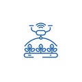 Automated irrigation line icon concept. Automated irrigation flat vector symbol, sign, outline illustration.