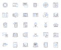 Automated Learning line icons collection. AI, Machine learning, Robotics, Automation, Analytics, Data, Algorithms vector