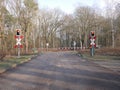Automated level crossing with the barriers down