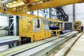 Automated line for the production of hollow core slabs.