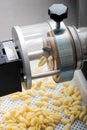 Automated machine making fresh conchiglie pasta Royalty Free Stock Photo