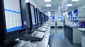 Automated machines line the walls efficiently tracking and storing patient information while providing realtime updates