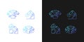 Automated mechanical devices gradient icons set for dark and light mode