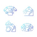 Automated mechanical devices gradient linear vector icons set