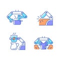 Automated mechanical devices RGB color icons set