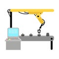 Automated mechanical machine arm working with producing steel gears