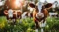 Automated milking of cattle in modern dairy barn on large scale farm with advanced technology Royalty Free Stock Photo