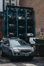 Automated multi level car park in Manhattan, New York, USA.