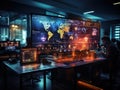 Automated office with staff monitoring holographic display