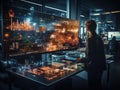 Automated office with staff monitoring holographic display