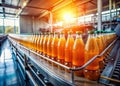 Automated Orange Juice Bottling Line Efficient Production Process and Quality Control in a Modern Factory