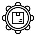 Automated packing icon outline vector. Factory conveyor