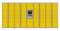 Automated parcel locker in yellow color