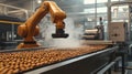 Automated precision: factory scene with robotic arms performing seamless tasks, advanced technology's role in