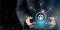 Automated process and data driven analytics concept.