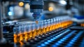 Automated process of liquid dosing in laboratory tubes.