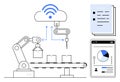 Automated Production Line with Cloud Connectivity and Data Dashboard for Smart Manufacturing Royalty Free Stock Photo