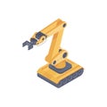 Automated robot arm isometric vector illustration