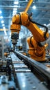 automated robot arm on production line in industial factory