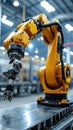 automated robot arm on production line in industial factory
