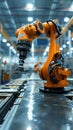 automated robot arm on production line in industial factory