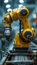 automated robot arm on production line in industial factory