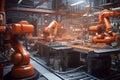 Automated Robot hand factory. Generate Ai