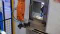 Automated robotic machine - mechanical arm for industrial welding