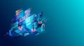 Automated Security Orchestration Concept - 3D Illustration