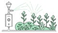 Automated Smart Garden Irrigation System, vector design Generative AI Royalty Free Stock Photo
