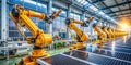 Automated Solar Panel Assembly Line Advanced Robotics and Precision Manufacturing in a Modern Facility