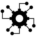 Automated system icon on white background. Automation sign. Electronic control symbol. flat style