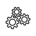 Automated system line icon. Data processing, machine learning, artificial intelligence Royalty Free Stock Photo