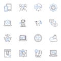 Automated systems line icons collection. Efficiency, Precision, Automation, Robotics, Integration, Adaptability Royalty Free Stock Photo