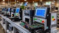 Automated testing equipment stands ready in a modern facility for quality assurance and production, ensuring electronic components Royalty Free Stock Photo