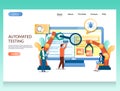 Automated testing vector website landing page design template Royalty Free Stock Photo