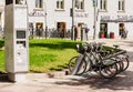 Automated urban bike rental station. Moscow