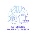 Automated waste collection gradient blue concept icon