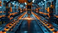 Automated welding arm on factory assembly line for vehicle production. Concept Automated Welding,