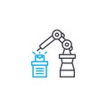 Automated welding linear icon concept. Automated welding line vector sign, symbol, illustration.