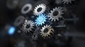 Automated workflow optimization gears in action technology environment digital visualization concept