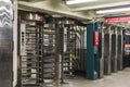 Automatic access control ticket barriers in subway station